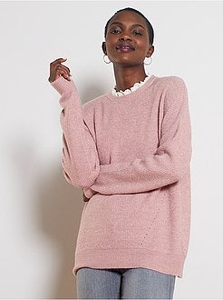 Pull maille douce col victorien - Kiabi