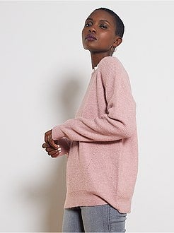 Pull maille douce col victorien - Kiabi