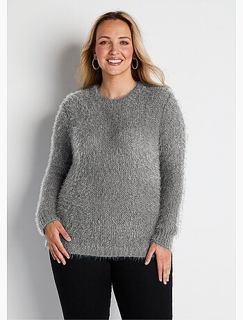 Pull maille douce effet poilu - Afibel