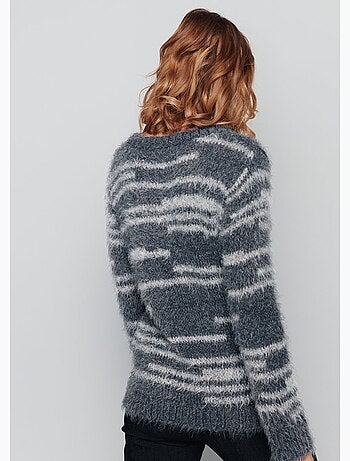 Pull maille douce effet poilu - Afibel