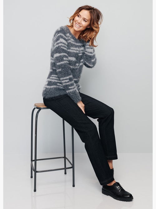 Pull maille douce effet poilu - Afibel - Kiabi