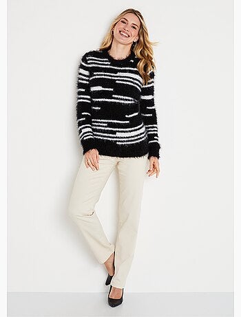 Pull maille douce effet poilu - Afibel