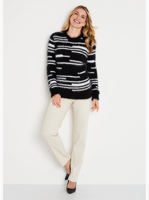 Pull maille douce effet poilu - Afibel - Kiabi