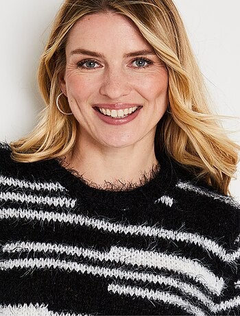 Pull maille douce effet poilu