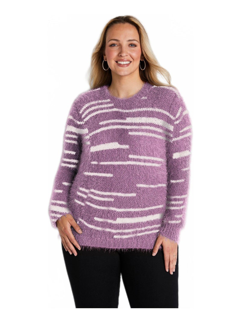 Pull maille douce effet poilu Rose - Kiabi