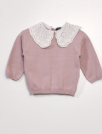 Pull maille douce et col claudine