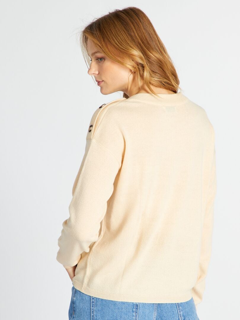 Pull maille douce 'JDY' beige - Kiabi