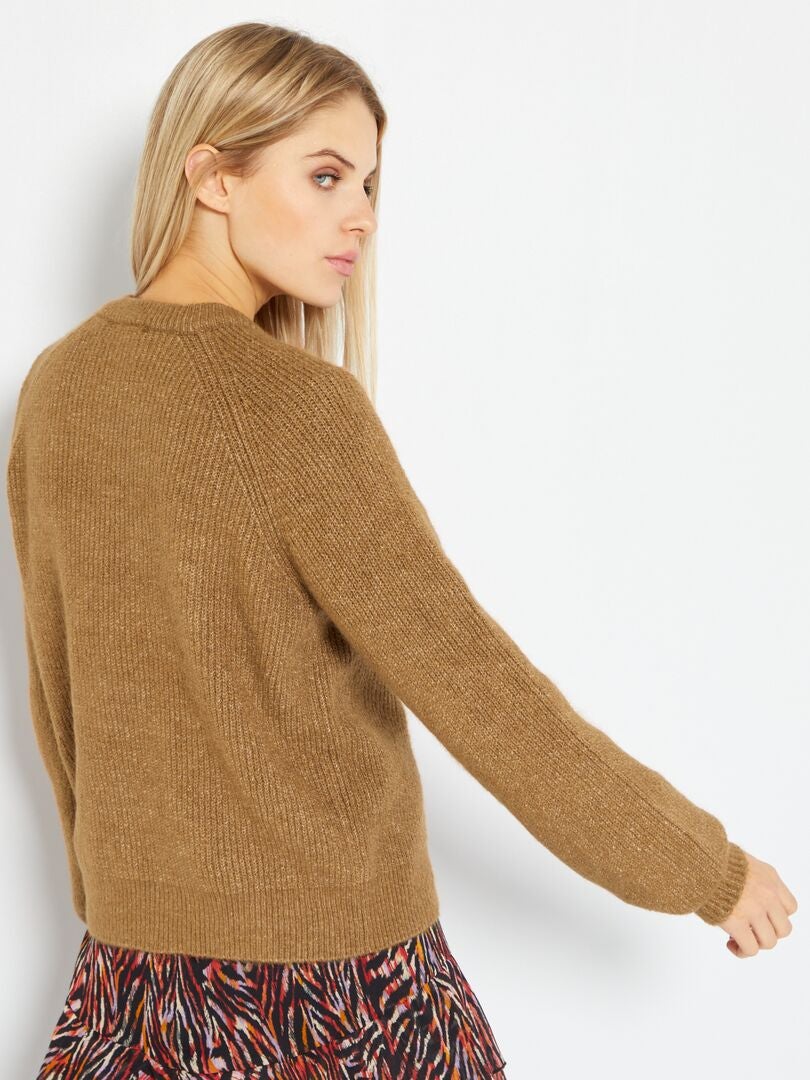 Pull Ann Taylor Col Roulé/col Mock Marron – Taille L – Rayonne – Occasion