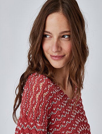 Pull maille effet crochet - Damart