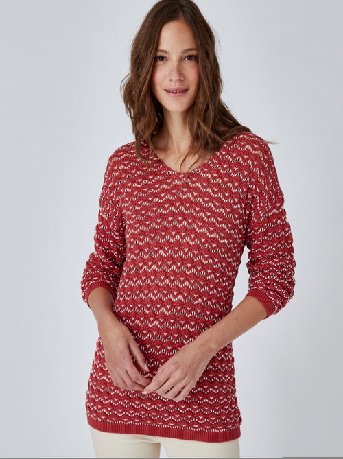 Pull maille effet crochet - Damart - Kiabi