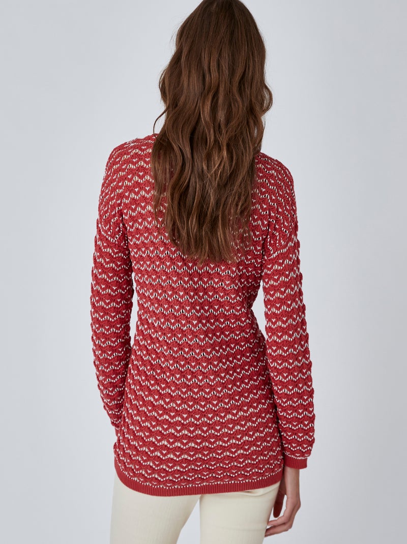 Pull maille effet crochet - Damart Terracotta - Kiabi