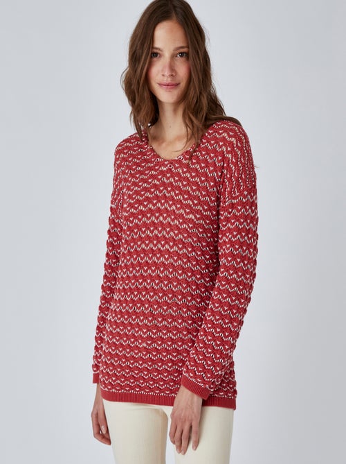 Pull maille effet crochet - Damart - Kiabi