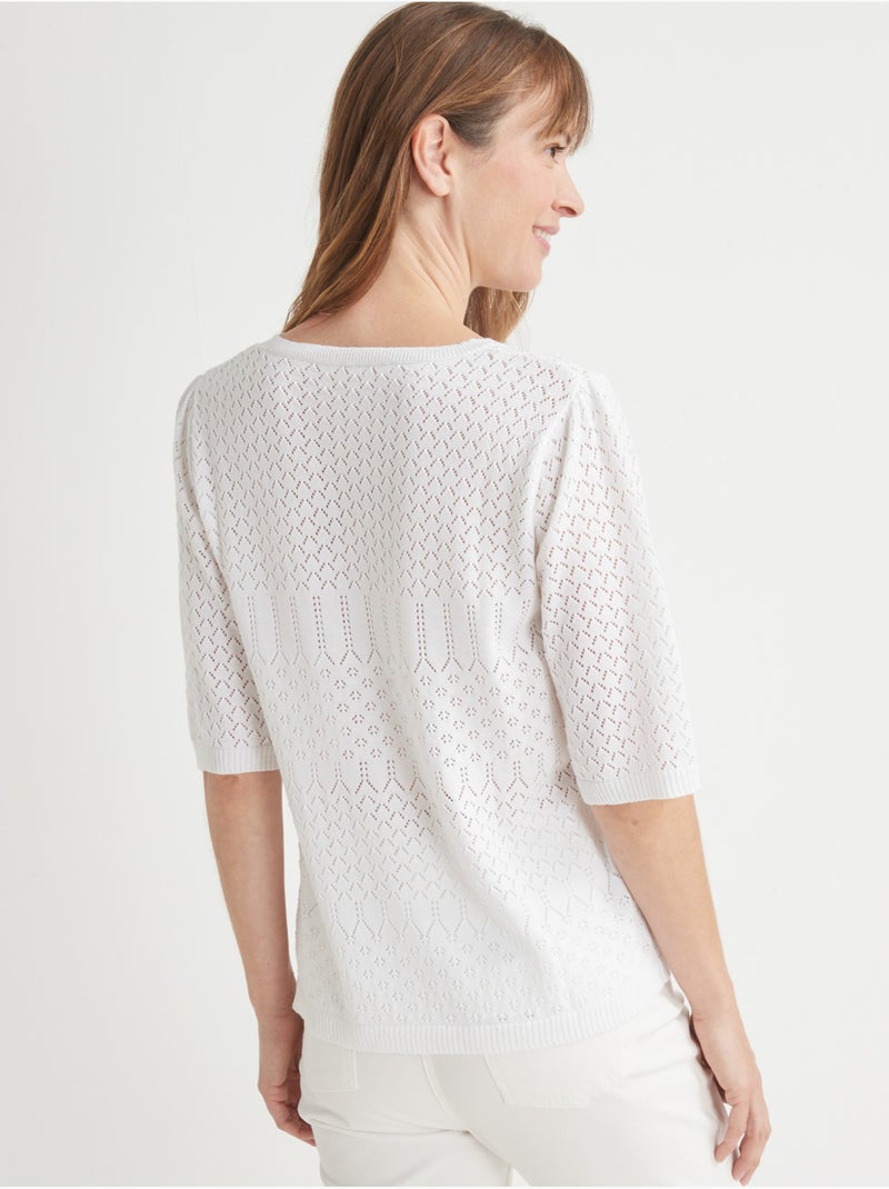 Pull maille encolure ronde - DAXON Blanc Blanc - Kiabi