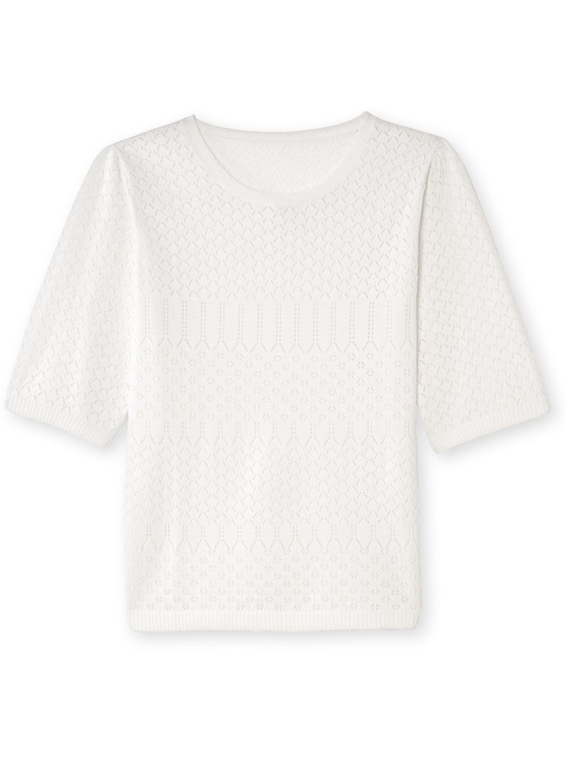 Pull maille encolure ronde - DAXON Blanc Blanc - Kiabi