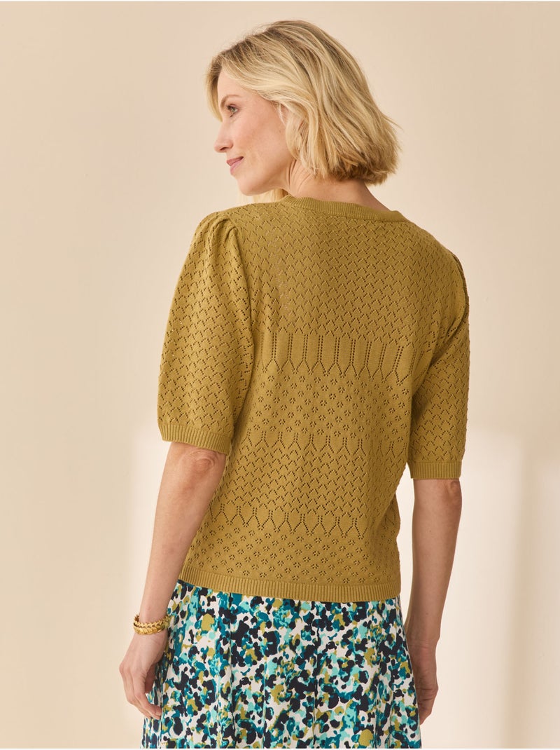 Pull maille encolure ronde - DAXON Kaki - Kiabi