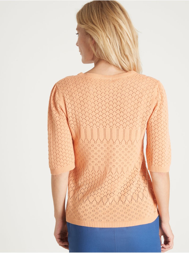 Pull maille encolure ronde - DAXON Orange clair - Kiabi