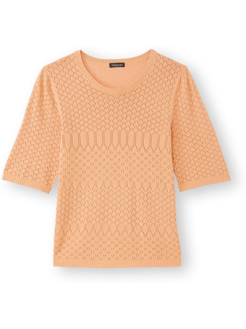 Pull maille encolure ronde - DAXON Orange clair - Kiabi