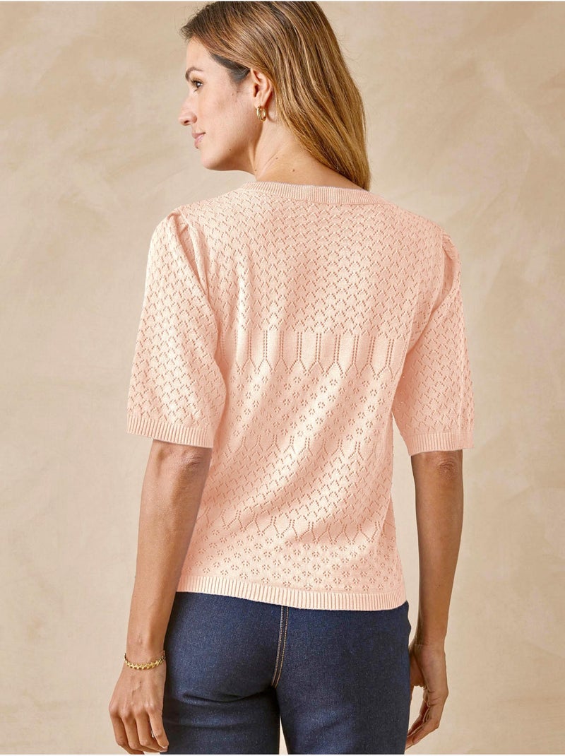 Pull maille encolure ronde - DAXON Saumon - Kiabi