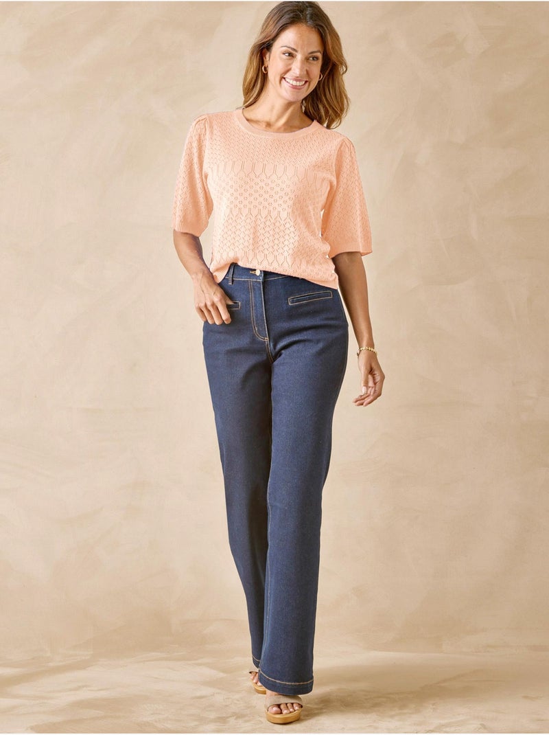 Pull maille encolure ronde - DAXON Saumon - Kiabi