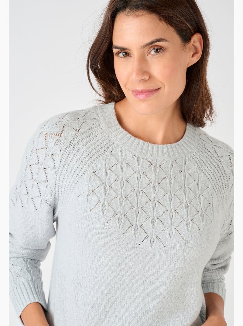 Pull maille fantaisie - Damart Gris - Kiabi