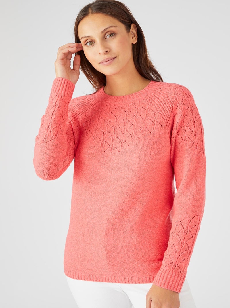Pull maille fantaisie - Damart Rose - Kiabi