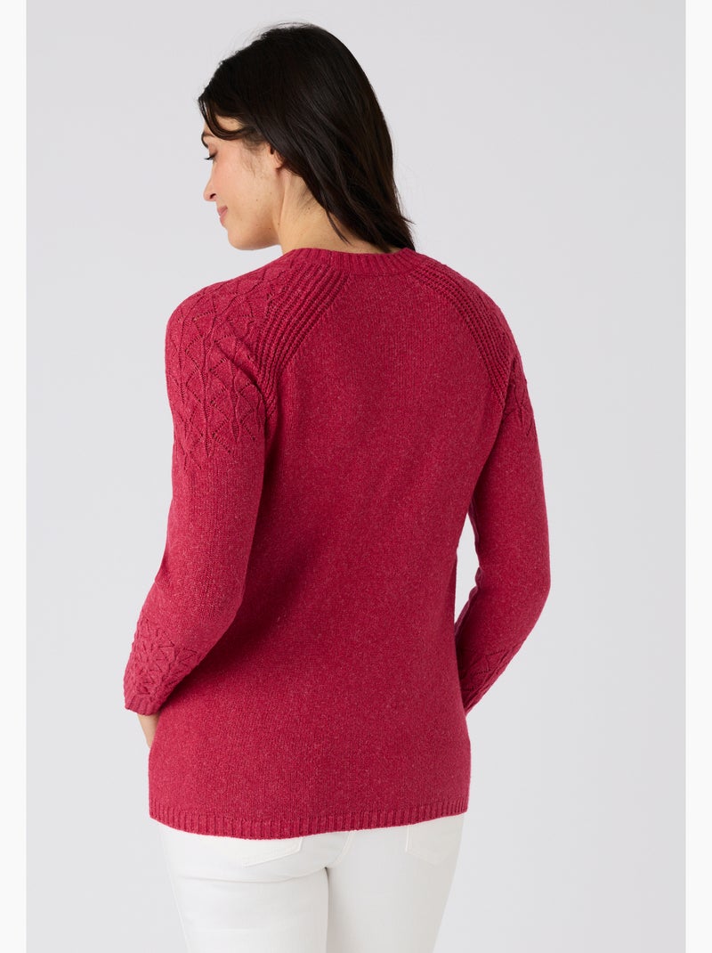 Pull maille fantaisie - Damart Rouge - Kiabi