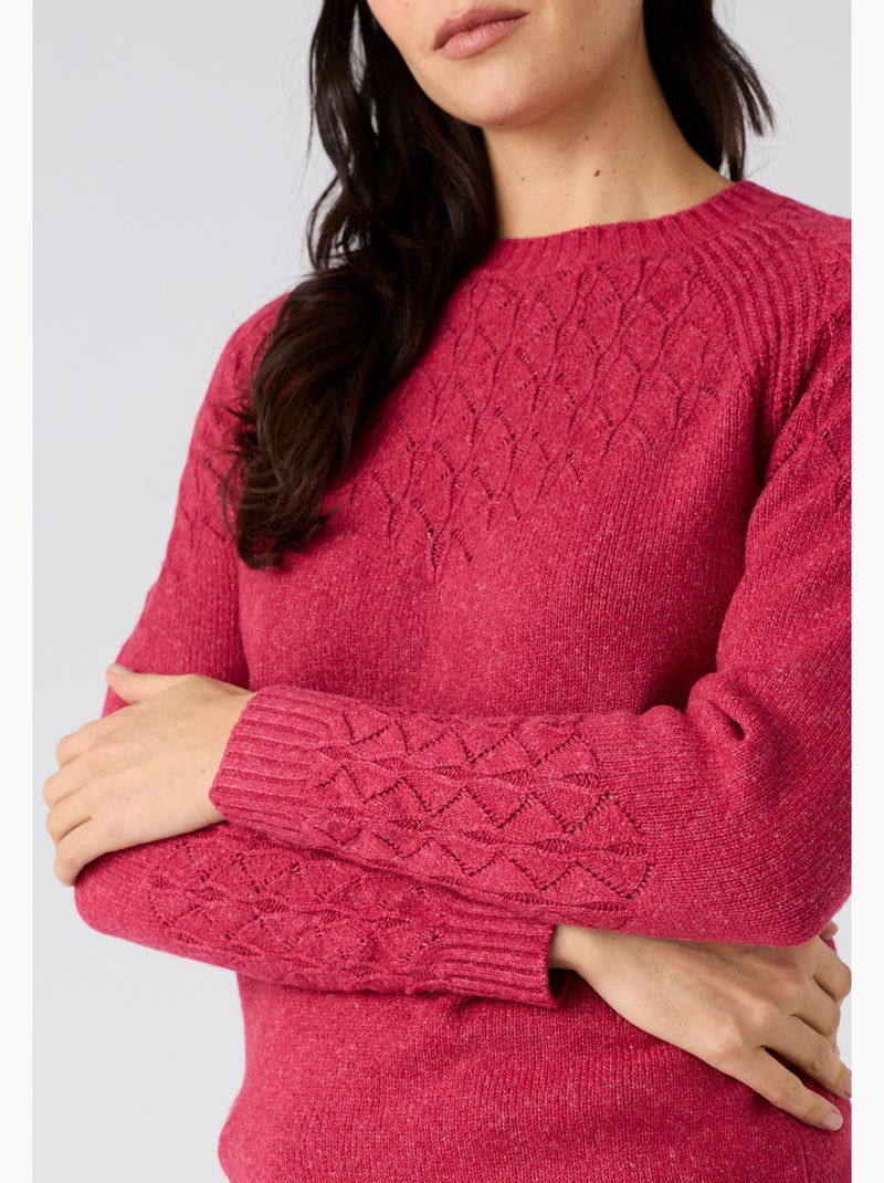 Pull maille fantaisie - Damart Rouge - Kiabi