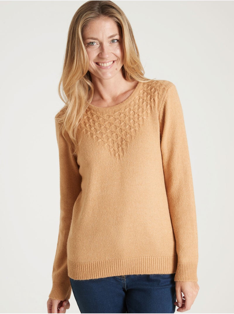 Pull maille fantaisie - DAXON Camel - Kiabi
