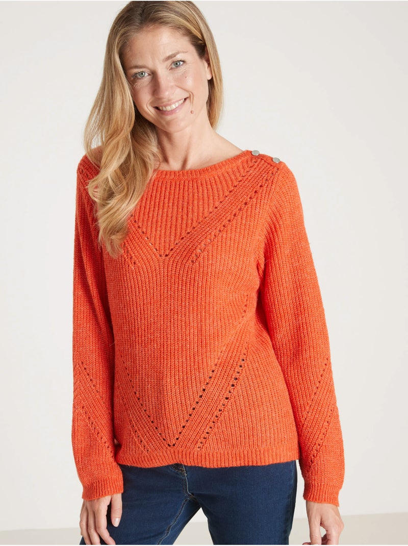 Pull maille fantaisie - DAXON Orange - Kiabi