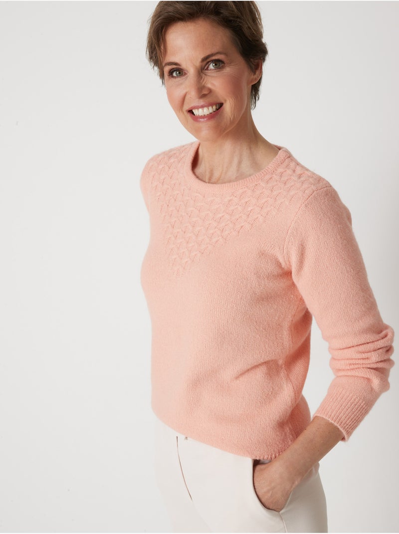 Pull maille fantaisie - DAXON Saumon - Kiabi