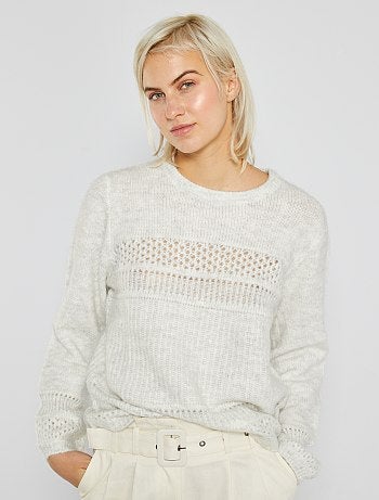 Pull maille fantaisie ajouré