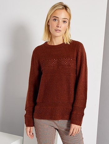 Pull maille fantaisie ajouré
