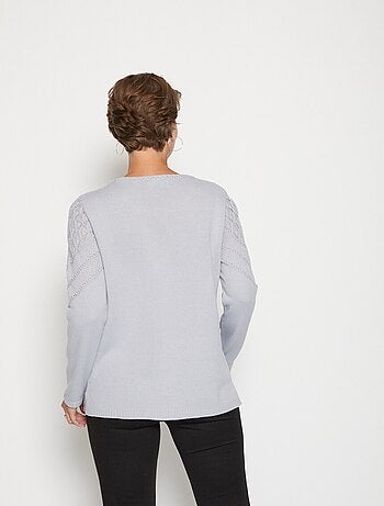 Pull maille fantaisie ajourée - Afibel