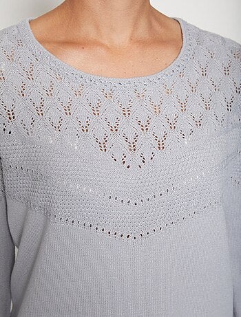 Pull maille fantaisie ajourée - Afibel