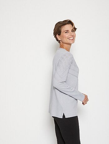 Pull maille fantaisie ajourée