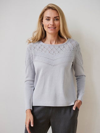Pull maille fantaisie ajourée