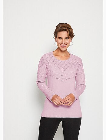Pull maille fantaisie ajourée