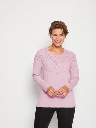 Pull maille fantaisie ajourée