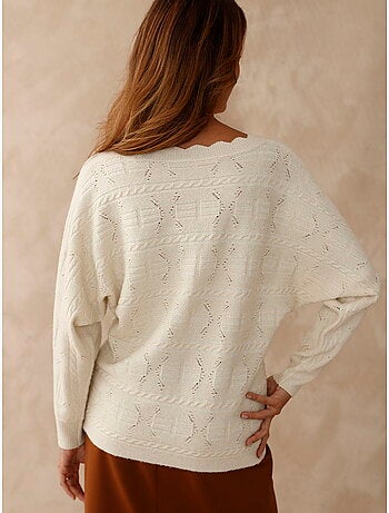 Pull maille fantaisie avec laine - DAXON