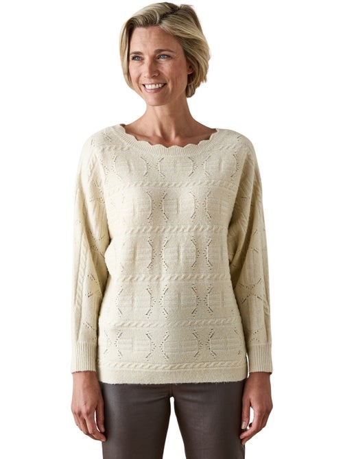 Pull maille fantaisie avec laine - DAXON - Kiabi