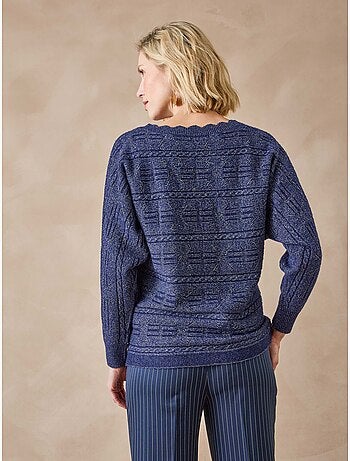 Pull maille fantaisie avec laine