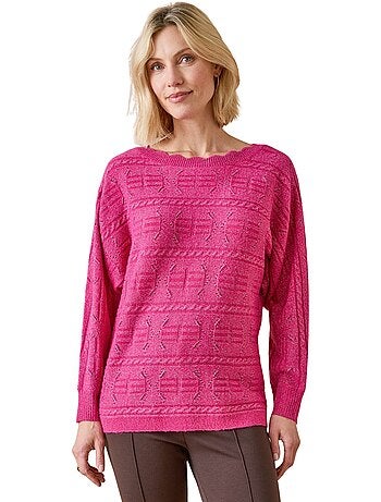 Pull maille fantaisie avec laine