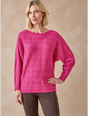 Pull maille fantaisie avec laine