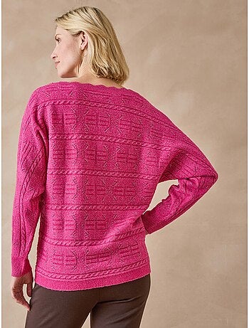 Pull maille fantaisie avec laine
