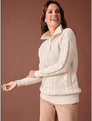 Pull maille fantaisie col camionneur - DAXON