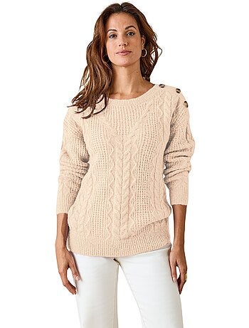 Pull maille fantaisie col rond - DAXON