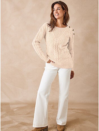 Pull maille fantaisie col rond - DAXON