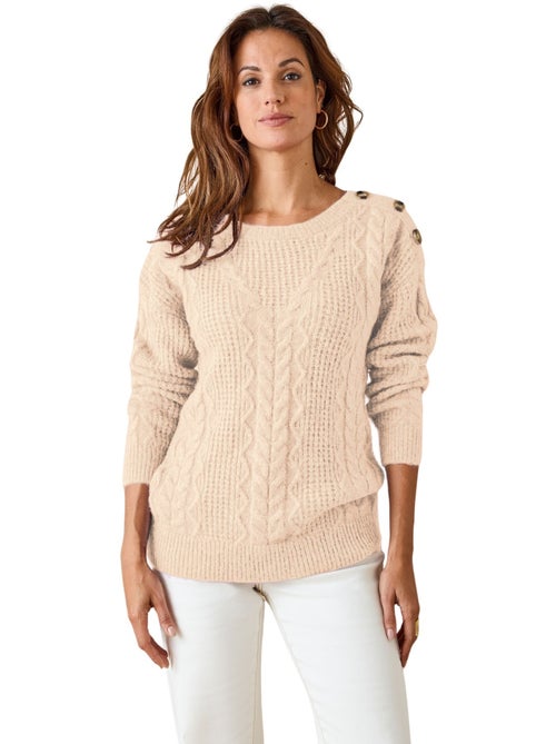 Pull maille fantaisie col rond - DAXON - Kiabi
