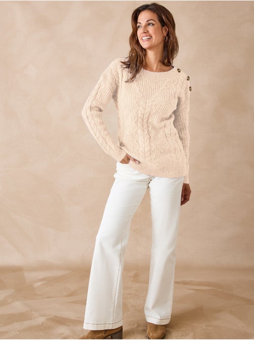 Pull maille fantaisie col rond - DAXON - Kiabi