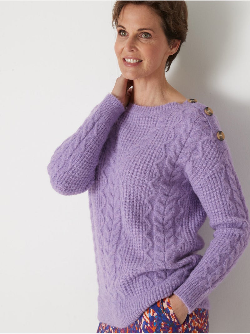 Pull maille fantaisie col rond - DAXON Parme - Kiabi